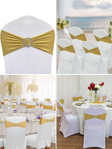 Thanh Lịch Màu Tím Satin Khăn Thắt Lưng Ghế, Đẹp Hoa Hình Ghế Đám Cưới <span class=keywords><strong>Cover</strong></span> - Product Image 5