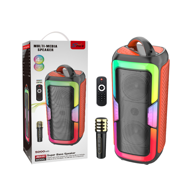Sing-e JQS4407 New Dual 4 Inch Wireless Portable Outdoor Handheld Speaker with Microphone and BT