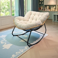 Fauteuil à bascule en osier fait main, fauteuil inclinable individuel en osier pour la relaxation et le sommeil