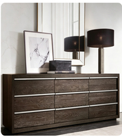 Commode traditionnelle à 9 tiroirs en bois massif, meuble de rangement pour chambres, salons et villas (expositions)