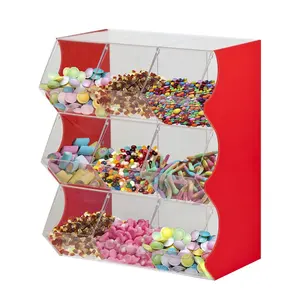 Großhandel acryl süßigkeiten display bins mit teiler lucite candy schrank