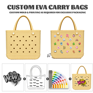 Bolso Grande Ligero de EVA, Lavable, con Parte Superior Abierta, Diseño Color Block, Bolso Tote Estructurado, Impermeable, para <span class=keywords><strong>Toda</strong></span> Temporada - Product Image 6