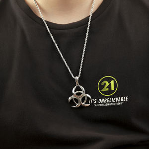 Moda Hip Hop estilo de acero inoxidable BioHazard colgante para hombres Resident Evil colgante <span class=keywords><strong>collar</strong></span> - Product Image 6
