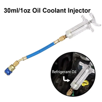 Injecteur d'huile/de colorant de climatisation pour voiture 30Ml 1Oz avec adaptateur de coupleur rapide latéral bas 1/4 Seringue d'injection d'huile pour climatisation automobile