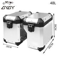 Coffre de moto 48L en alliage d'aluminium, coffre de rangement pour moto, peut être équipé d'un support de fixation d'origine pour 750, 850, 1250