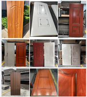 Panneau de porte en placage de bois naturel de 3 mm et 4 mm, design moderne, moulé en profondeur, imperméable, en MDF, fabriqué par l'usine LINRUN, pour hôtel et villa