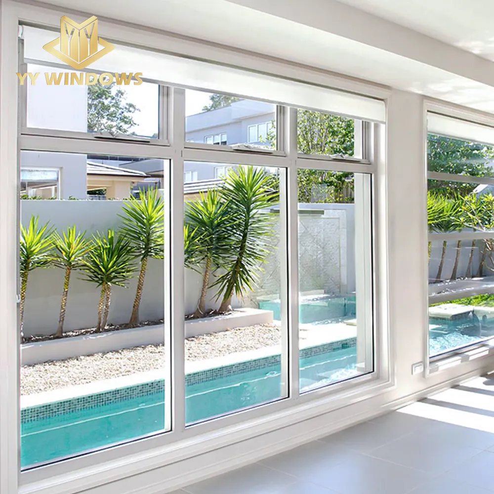Nfrc americano padrão duplo vitrificado de alumínio temperado janelas de impacto para casa