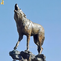 Sculpture de loup en bronze de haute qualité RELONG, design personnalisé pour la décoration extérieure