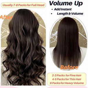 Extensions <span class=keywords><strong>de</strong></span> <span class=keywords><strong>cheveux</strong></span> invisibles brun foncé 14 pouces, mini couleur tendance # 2 mèches <span class=keywords><strong>de</strong></span> <span class=keywords><strong>cheveux</strong></span> 100% Remy pré-collées, double trame, permanentées, 2,65 onces - Product Image 5