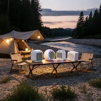 Ventilateur de climatisation portable mini tendance avec lumière d'ambiance colorée et réservoir d'eau intégré pour le camping et les activités de plein air