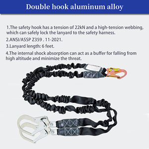 Tali Pengaman Polyester Double Large <span class=keywords><strong>Hook</strong></span> dengan Baja Paduan, Tali Elastis Anti-jatuh - Product Image 3