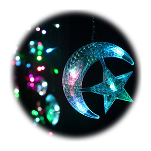Cortina <span class=keywords><strong>de</strong></span> <span class=keywords><strong>luces</strong></span> Led con forma <span class=keywords><strong>de</strong></span> luna y estrellas, iluminación decorativa para exteriores, para bar - Product Image 4