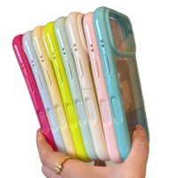 Coque de téléphone transparente en TPU couleur bonbon pour iPhone 17 16 15 14 13 avec grande fenêtre de protection de l'appareil photo – Vente en gros