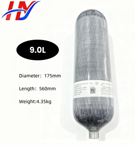 Vente directe du fabricant Hongyan, réservoir cylindrique en fibre de carbone et aluminium 6061 de 9 L, bouteille de gaz industriel pour fusil à air comprimé PCP, paintball, <span class=keywords><strong>300</strong></span> - Product Image 4