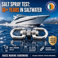 Chaîne d'ancre marine en acier inoxydable 316, pivotante, double œil, manille à œil, 12*123mm, anneau rotatif pour gréement, matériel pour yacht et bateau