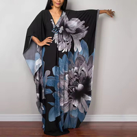 Robes de bain kaftan pour femmes Lignes, manches chauve-souris, longues, style maillot de bain, maxi, plage, haute couture, pour usage quotidien