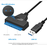 Konverter Eksternal Adaptor Hard Drive SATA Ke USB 3.0 Hingga 2.5 Inci SATA III untuk Transfer Data HDD SSD