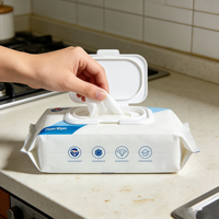 Lingettes humides multi-usages pour surfaces ménagères, adaptées à la cuisine, OEM