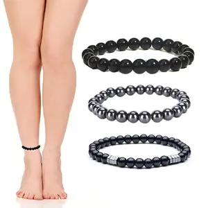 Fashion Jewelry Hot Obsidian Hematite Magnetic Foot Chain Anklet