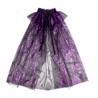 Capa de Tul de Halloween con Diseño de Araña y Calabaza, Capa Delgada para Niños y Mujeres, Accesorio para Disfraces y Actuaciones