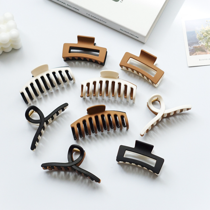 2021 оптовая продажа элегантные матовые двухцветные заколки для волос для женщин аксессуары для волос