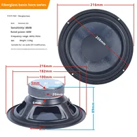 Caisson de basses à cône en fibre de verre de 8 pouces pour unité de bricolage audio de voiture Puissance de sortie 120W pour la modification du cinéma maison