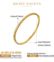 Bracelet rond en acier inoxydable 316L plaqué or 18 carats avec zircon cubique 5A serti clos pour femme