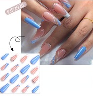24 faux ongles en acrylique de style euro-américain, ongles artificiels, personnalisables, faux ongles en bonbons, 2926