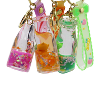 Porte-clés flottant de créateur ours pendentif Kawaii chat breloque dauphin liquide Quicksand pvc mignon jelli porte-clés Quicksand porte-clés