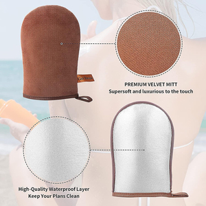 Logo personnalisé Vente en gros Gant de bronzage <span class=keywords><strong>Mousse</strong></span> Noir Rose Brun <span class=keywords><strong>Tan</strong></span> Autobronzant Applicateur Gant autobronzant - Product Image 2