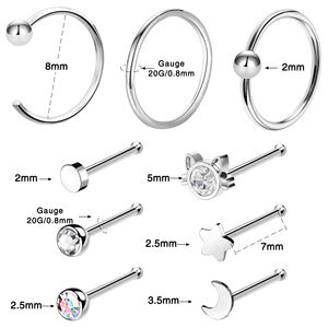 Anneaux de nez multi-styles Anneaux de nez, bijoux de <span class=keywords><strong>piercing</strong></span> <span class=keywords><strong>narine</strong></span> en CZ en acier inoxydable Anneaux de nez pour femmes - Product Image 3