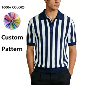 Chemise de sport décontractée en tricot de haute qualité, Spandex/Coton, séchage rapide, anti-rides, manches courtes, logo brodé 3D personnalisé pour homme - Product Image 1