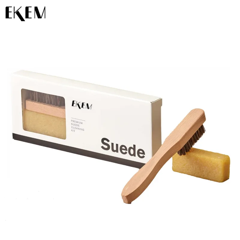 Custom logo Premium Suede Cleaning Kit with an eraser and soft horsehair bristle brush shoe cleaner set