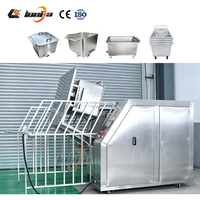 Laveuse de paniers à fruits de mer SUS304, grande boîte de nettoyage de conteneurs, nettoyeur haute pression, grande laveuse sur chariot pour réutilisation immédiate