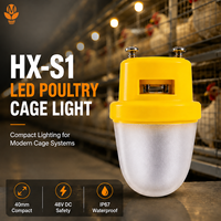 Lámpara LED Comercial para Jaulas de Aves de Corral, 48V DC, Impermeable IP67, Sistema de Iluminación Regulable para Grandes Granjas de Pollos