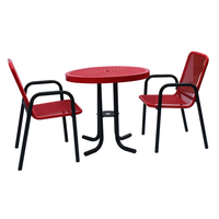 Table de pique-nique commerciale d'extérieur en métal, ensemble de meubles de jardin, table basse en acier, aire de jeux extérieure, patio, table et chaise