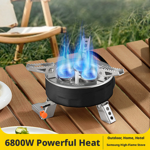 Réchaud de <span class=keywords><strong>camping</strong></span> portable d'extérieur à <span class=keywords><strong>3</strong></span> brûleurs Seven Star 6800W haute puissance, résistant au vent, pour barbecue alpin au gaz - Product Image 2