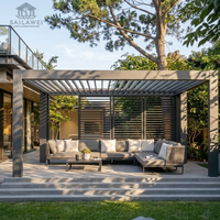 Pergola Bioclimatique Motorisée 4x4m en Aluminium à Toit à Lames Orientables Étanche, Gazebo Électrique Moderne pour Villa et Patio – Vente Chaude Direct Usine