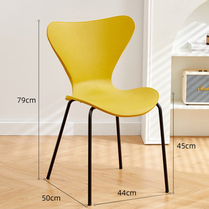 Nordic <b>Plastic</b> <b>Dining</b> <b>Chairs</b> Modern Minimalist Durable Cushioned Restaurant Furniture Commercial Use - Product Image 3