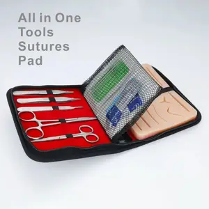Equipo de enseñanza médica, kit de práctica de sutura, 5 piezas, kit de sutura de gran venta, kit de práctica de sutura completo de entrenamiento médico