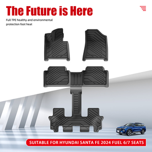 Venta caliente TPE 3D alfombrilla para maletero trasero impermeable antideslizante combustible 6/7 asientos alfombrilla para maletero para Hyundai <span class=keywords><strong>Santa</strong></span> <span class=keywords><strong>Fe</strong></span> 2024 - Product Image 2