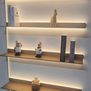 Tall IP65 Rated Display Shelf Dimmable LED <strong>Floor</strong> <strong>Lamp</strong> with <strong>Cordless</strong> Built-In Lights Wall Mounted Floating Glass Display - Product Image 2