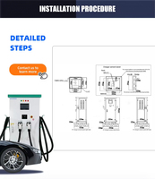 Bluesky 120kw Pengisi Daya DC EV Tipe 2 Kabel Daya Gb/T Terpasang di Lantai Soket OCPP1.6j Pembaca Kartu Kredit Baru 24 Bulan