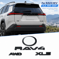 Livraison Gratuite 4 Pièces Emblèmes de Voiture ABS Autocollants de Carrosserie pour Coffre Arrière pour RAV4 HEV XLE AWD 2026+ Emblème Noir Mat