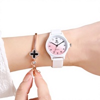 Montre à quartz analogique pour enfants, cadran rond, bracelet en silicone, montre-bracelet pour étudiants