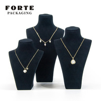 Présentoir de bijoux en microfibres personnalisé FORTE et ensembles d'emballage de buste pour bijoux de collier vitrine de portrait personnalisés