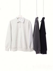 H5489 Nouveaux styles, vente en gros, sweat-shirts à col polo personnalisés en coton 100% 350 g/m² pour hommes et femmes - Product Image 2