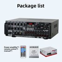 Çok Satan Yüksek Güçlü 2 Kanallı Ev Amfisi 12V 220V EQ Ekolayzırlı Çift Kullanımlı Araba ve Dış Mekan Karaoke Çin Malı