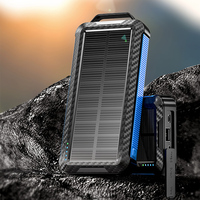 Bonne qualité directement en usine 10000Mah Banques d'énergie solaire Câbles intégrés portables pour l'extérieur Banque d'alimentation de charge sans fil pour le camping