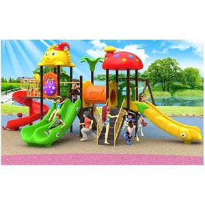 Aire de jeux HANLIN pour enfants, toboggan en plastique d'extérieur, équipement de terrain de jeux extérieur, parc d'attractions, autres produits de parc d'attractions - Product Image 2